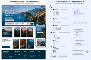 Structured, fluid, graphic and lightweight website